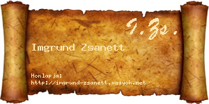 Imgrund Zsanett névjegykártya